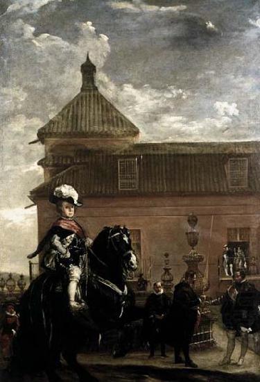 VELAZQUEZ, Diego Rodriguez de Silva y Prince Baltasar Carlos with the Count-Duke of Olivares at the Royal Mews china oil painting image